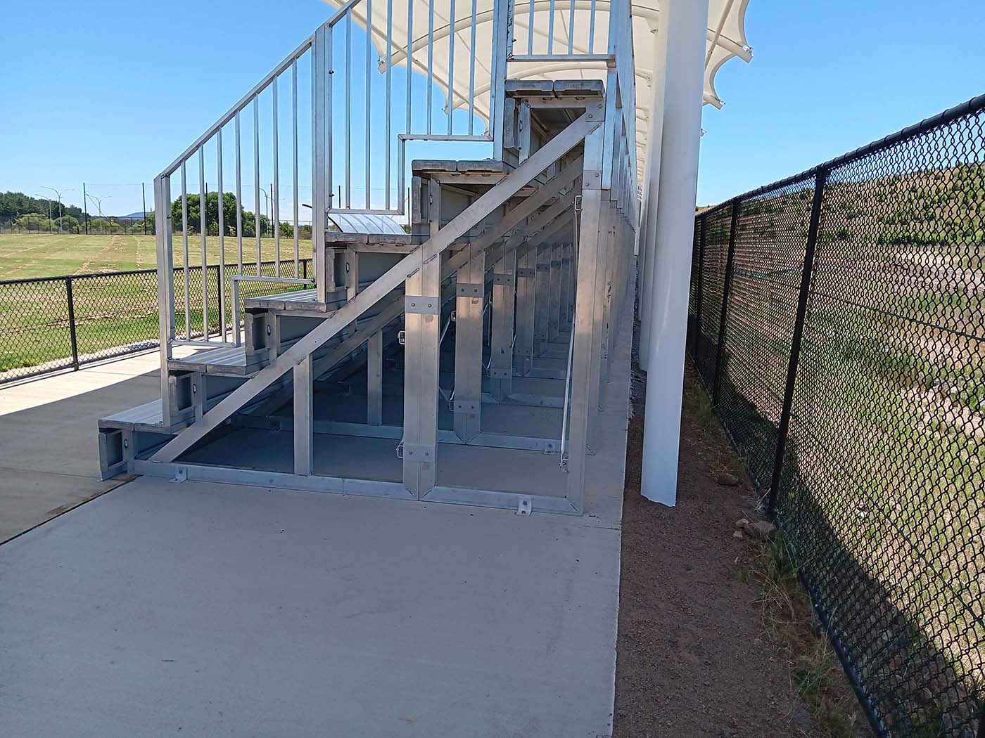 Queanbeyan aluminium stadium seating triagulation